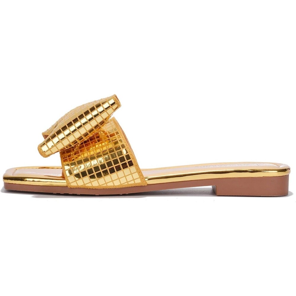 Cape Robbin Botania Slip On Flat Sandals for Women - Square Toe Women Flat...